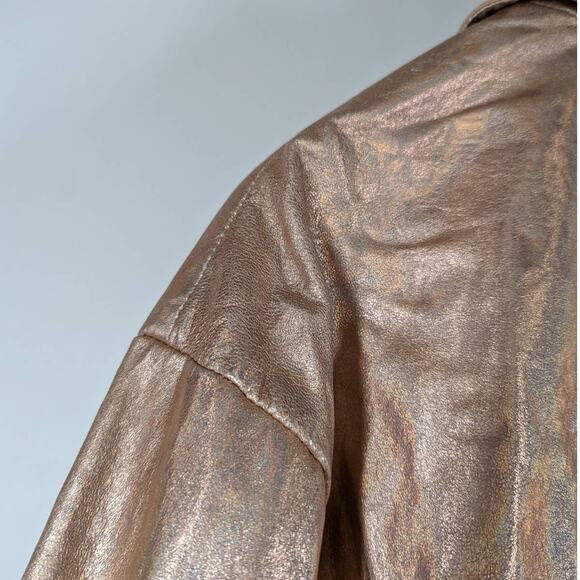 The Mighty Company Metallic Kings Pullover Leather Size Medium Women's Preowned - Picture 7 of 11